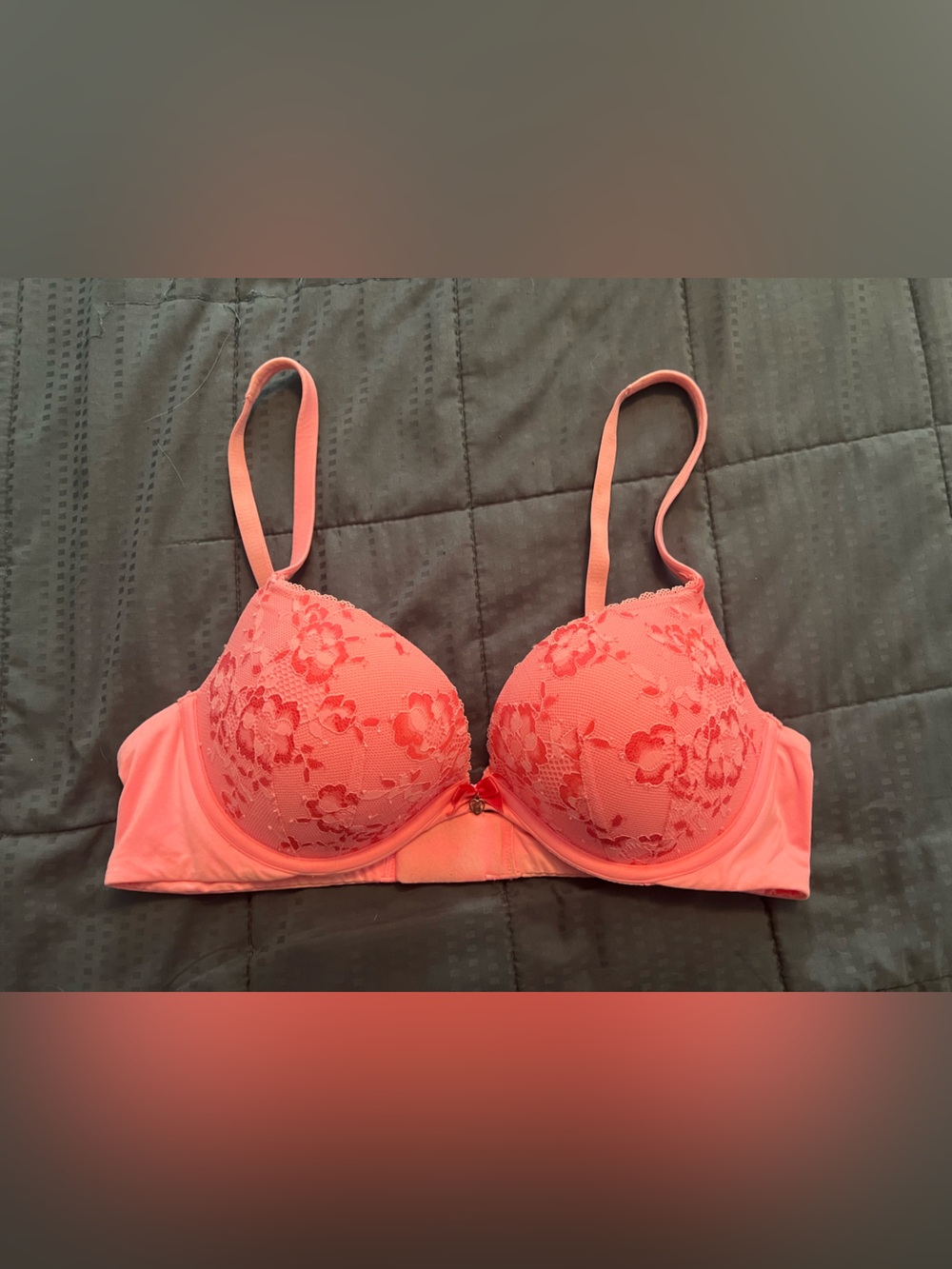 Victoria's Secret Coral Lace Push-Up Bra